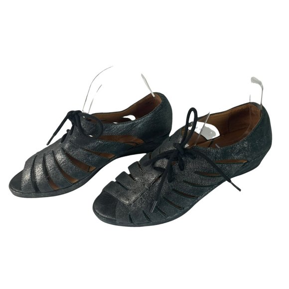 🟢 L'ARMOUR DES PIEDS Women's Size 7.5 Bellina Laced Peep Open Toe Sandals - Picture 1 of 9
